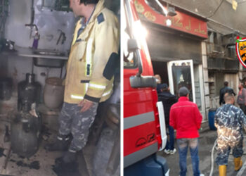 أضرار نتيجة نشوب حريق في حي العمارة بدمشق