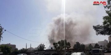 إخماد حريق في كفرسوسة بدمشق