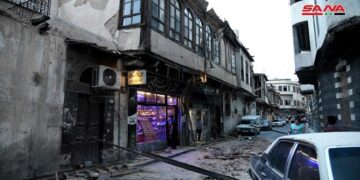 انهيار منزل مهجور بدمشق القديمة نتج عنه أضراراً مادية