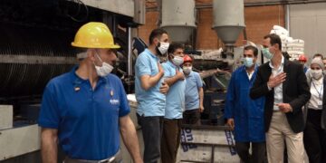 زيارة الرئيس الأسد لمدينة حسياء الصناعية