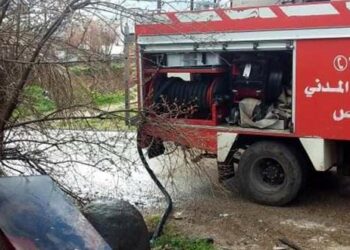 نشوب حريق في قرية قلع السقا بريف حمص