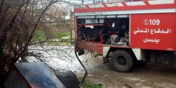 نشوب حريق في قرية قلع السقا بريف حمص