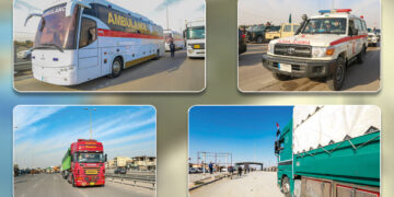 بالارقام.. هذا ما تضمه قافلة الاغاثة التي سيرتها العتبة الحسينية الى سوريا لاغاثة المتضررين